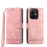 For Honor X60i Dierfeng Dream Line TPU + PU Leather Phone Case(Pink)