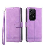 For Honor 200 Lite Global Dierfeng Dream Line TPU + PU Leather Phone Case(Purple)