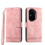 For Honor 300 Pro / 300 Ultra Dierfeng Dream Line TPU Hybrid PU Leather Phone Case(Pink)