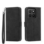 For Honor X8c 4G Dierfeng Dream Line TPU Hybrid PU Leather Phone Case(Black)