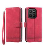 For Honor X8c 4G Dierfeng Dream Line TPU Hybrid PU Leather Phone Case(Red)