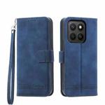 For Honor X8c 4G Dierfeng Dream Line TPU Hybrid PU Leather Phone Case(Blue)