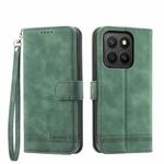 For Honor X8c 4G Dierfeng Dream Line TPU Hybrid PU Leather Phone Case(Green)
