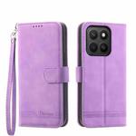 For Honor X8c 4G Dierfeng Dream Line TPU Hybrid PU Leather Phone Case(Purple)