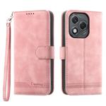 For Honor 400 Lite Dierfeng Dream Line TPU Hybrid PU Leather Phone Case(Pink)