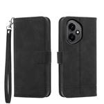 For Honor 400 Global 156.5mm Dierfeng Dream Line TPU Hybrid PU Leather Phone Case(Black)