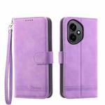 For Honor 400 Global 156.5mm Dierfeng Dream Line TPU Hybrid PU Leather Phone Case(Purple)