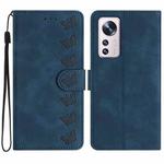 For Xiaomi 12 Lite Seven Butterflies Embossed Leather Phone Case(Blue)