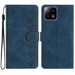 For Xiaomi 13 Pro Seven Butterflies Embossed Leather Phone Case(Blue)