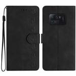 For Xiaomi Mi 11 Ultra Seven Butterflies Embossed Leather Phone Case(Black)