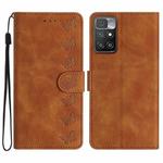 For Xiaomi Redmi 10 2022 Seven Butterflies Embossed Leather Phone Case(Brown)