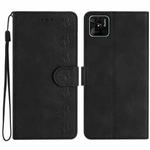 For Xiaomi Redmi 10C Seven Butterflies Embossed Leather Phone Case(Black)