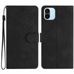 For Xiaomi Redmi A1 Seven Butterflies Embossed Leather Phone Case(Black)