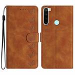 For Xiaomi Redmi Note 8T Seven Butterflies Embossed Leather Phone Case(Brown)
