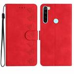 For Xiaomi Redmi Note 8T Seven Butterflies Embossed Leather Phone Case(Red)