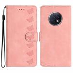 For Xiaomi Redmi Note 9 5G / Note 9T Seven Butterflies Embossed Leather Phone Case(Pink)