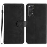 For Xiaomi Redmi Note 11 5G Seven Butterflies Embossed Leather Phone Case(Black)