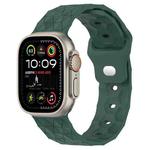 Football Texture Silicone Watch Band For Apple Watch Ultra 49mm(Pine Green)