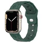 Football Texture Silicone Watch Band For Apple Watch 8 45mm(Pine Green)