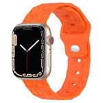 Football Texture Silicone Watch Band For Apple Watch SE 2022 40mm(Orange)