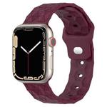 Football Texture Silicone Watch Band For Apple Watch SE 44mm(Wine Red)