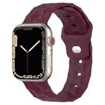 Football Texture Silicone Watch Band For Apple Watch 5 44mm(Wine Red)