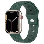 Football Texture Silicone Watch Band For Apple Watch 5 44mm(Pine Green)