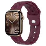 Football Texture Silicone Watch Band For Apple Watch Series 10 46mm(Wine Red)