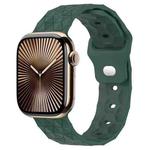 Football Texture Silicone Watch Band For Apple Watch Series 10 46mm(Pine Green)