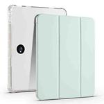 For OPPO Pad 2 11.6 2023 3-fold Clear TPU Smart Leather Tablet Case with Pen Slot(Light Green)