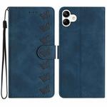 For Samsung Galaxy A04 Seven Butterflies Embossed Leather Phone Case(Blue)