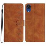 For Samsung Galaxy A04 Core Seven Butterflies Embossed Leather Phone Case(Brown)