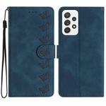 For Samsung Galaxy A33 5G Seven Butterflies Embossed Leather Phone Case(Blue)