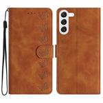For Samsung Galaxy S24+ 5G Seven Butterflies Embossed Leather Phone Case(Brown)