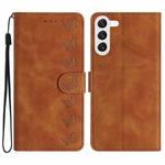 For Samsung Galaxy S24 5G Seven Butterflies Embossed Leather Phone Case(Brown)