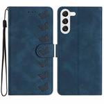 For Samsung Galaxy S24 5G Seven Butterflies Embossed Leather Phone Case(Blue)