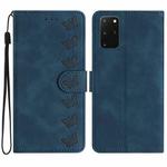 For Samsung Galaxy S20+ Seven Butterflies Embossed Leather Phone Case(Blue)