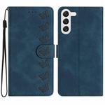 For Samsung Galaxy S23 5G Seven Butterflies Embossed Leather Phone Case(Blue)