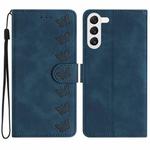 For Samsung Galaxy S23+ 5G Seven Butterflies Embossed Leather Phone Case(Blue)