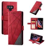 For Samsung Galaxy Note9 Skin Feel Splicing Horizontal Flip Leather Case with Holder & Card Slots & Wallet & Photo Frame(Red)