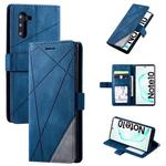 For Samsung Galaxy Note 10 Skin Feel Splicing Horizontal Flip Leather Case with Holder & Card Slots & Wallet & Photo Frame(Blue)