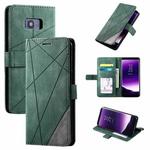 For Samsung Galaxy S8 Plus Skin Feel Splicing Horizontal Flip Leather Case with Holder & Card Slots & Wallet & Photo Frame(Green)