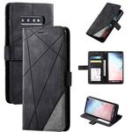 For Samsung Galaxy S10 Plus Skin Feel Splicing Horizontal Flip Leather Case with Holder & Card Slots & Wallet & Photo Frame(Black)