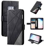 For Samsung Galaxy S10e Skin Feel Splicing Horizontal Flip Leather Case with Holder & Card Slots & Wallet & Photo Frame(Black)