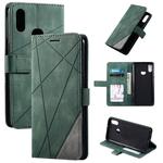 For Samsung Galaxy A10s Skin Feel Splicing Horizontal Flip Leather Case with Holder & Card Slots & Wallet & Photo Frame(Green)
