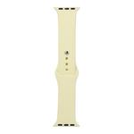 For Apple Watch Series 8&7 41mm / SE 2&6&SE&5&4 40mm / 3&2&1 38mm Silicone Watch Band, Short Section (Female)(Cream Yellow)