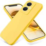 For vivo Y78+ Pure Color Liquid Silicone Shockproof Phone Case(Yellow)