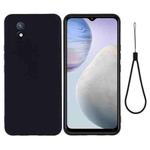 For vivo Y02A 4G / Y11 2023 4G Pure Color Liquid Silicone Shockproof Phone Case(Black)