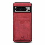 For Google Pixel 8 Denior PU Back Cover Card Slot Holder Phone Case(Red)