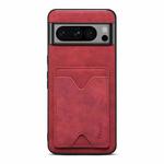 For Google Pixel 8 Pro Denior PU Back Cover Card Slot Holder Phone Case(Red)